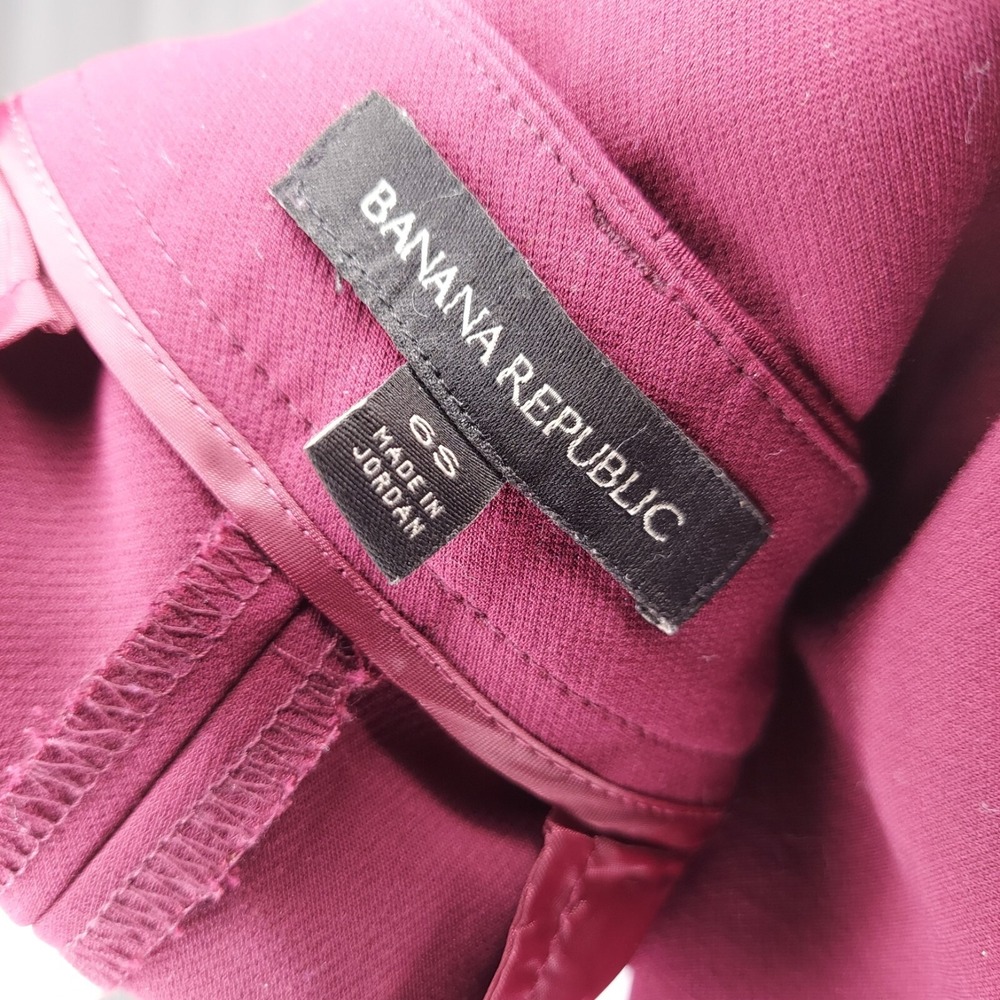 Banana Republic Blake Trouser  Pants Women 6 Burgundy Wide Leg Pocket 32X30 - Picture 8 of 11